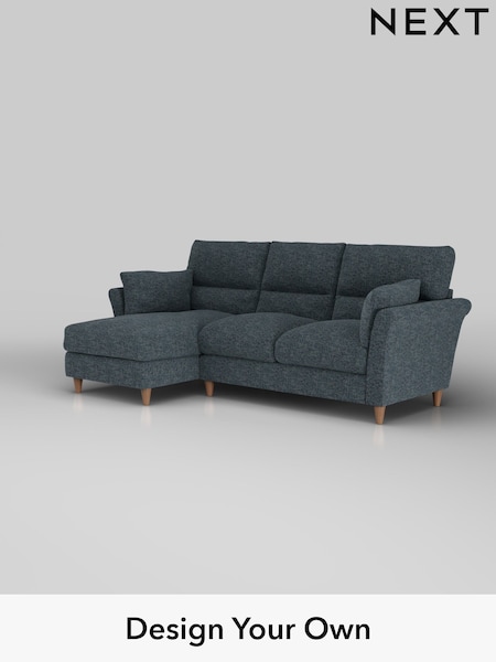 Chunky Chenille/Dark Navy Blue Hartley Highback Relaxed Sit (W42263) | £1,950