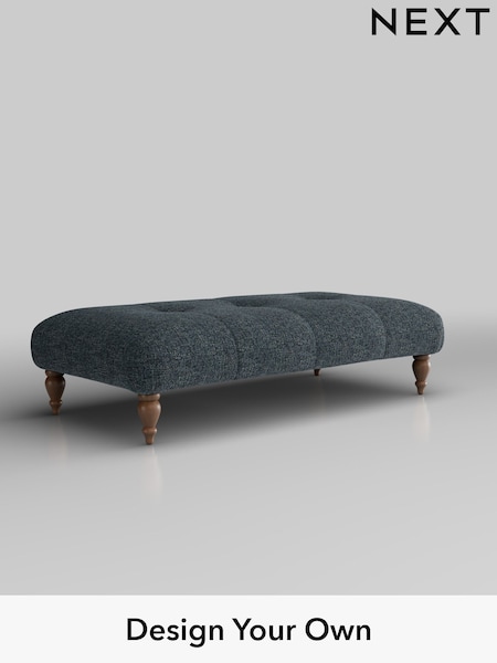 Chunky Chenille/Dark Navy Blue Erin Buttoned Back Deep Relaxed Sit (W42264) | £499