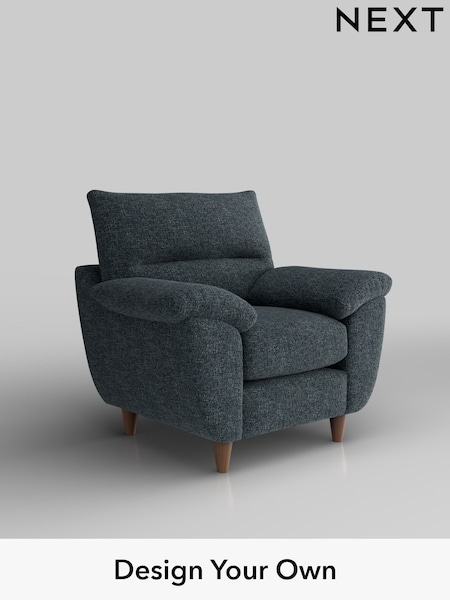 Chunky Chenille/Dark Navy Blue Elliot Highback (W42268) | £675