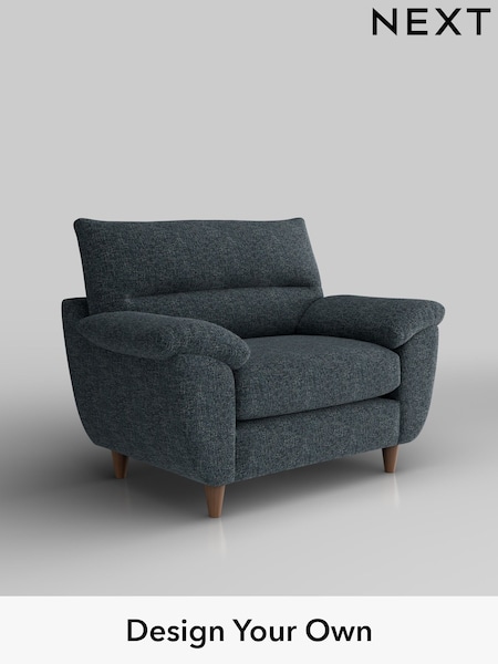 Chunky Chenille/Dark Navy Blue Elliot Highback (W42268) | £775