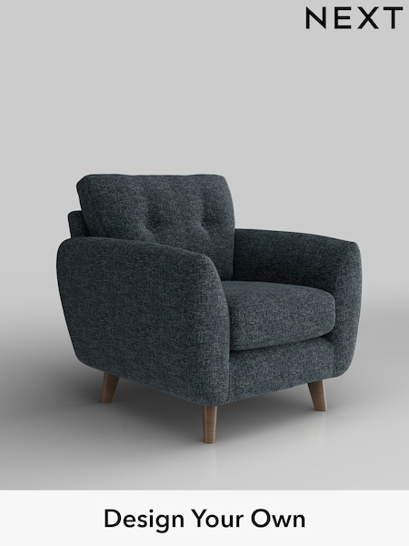 Chunky Chenille/Dark Navy Blue Wilson Buttoned Back (W42269) | £599