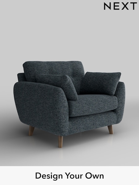 Chunky Chenille/Dark Navy Blue Wilson Buttoned Back (W42269) | £699