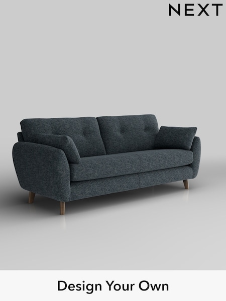 Chunky Chenille/Dark Navy Blue Wilson Buttoned Back (W42269) | £1,150