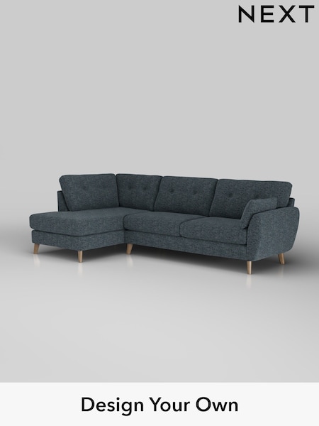 Chunky Chenille/Dark Navy Blue Wilson Buttoned Back (W42269) | £1,775
