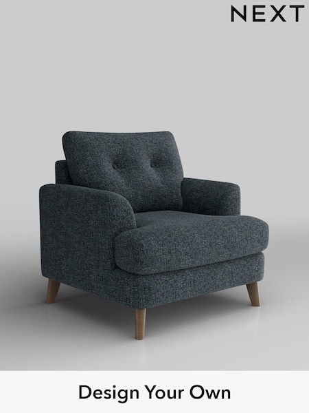 Chunky Chenille/Dark Navy Blue Parker Buttoned Back (W42279) | £925