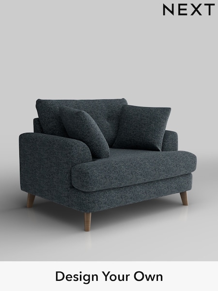 Chunky Chenille/Dark Navy Blue Parker Buttoned Back (W42279) | £1,025
