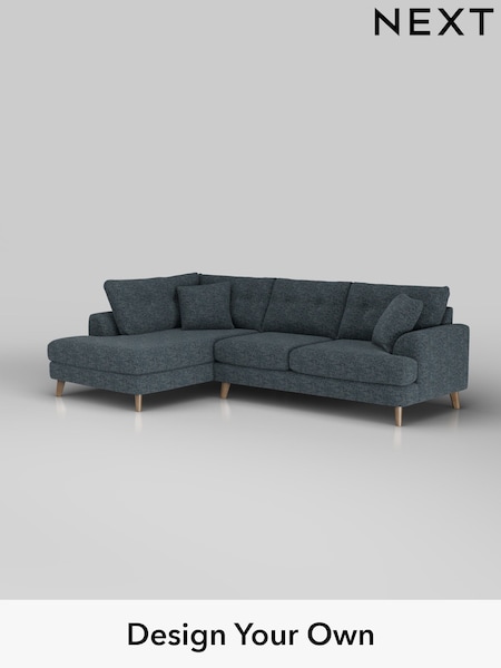 Chunky Chenille/Dark Navy Blue Parker Buttoned Back (W42279) | £2,325