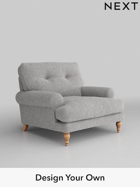 Chunky Chenille/Light Grey Erin Buttoned Back Deep Sit (W42295) | £875