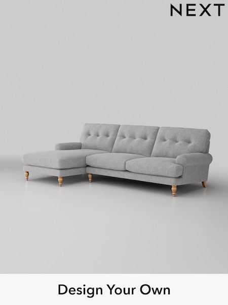 Chunky Chenille/Light Grey Erin Buttoned Back Deep Sit (W42295) | £1,975