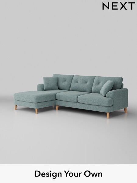 Chunky Chenille/Light Teal Green Parker Buttoned Back (W42307) | £2,199