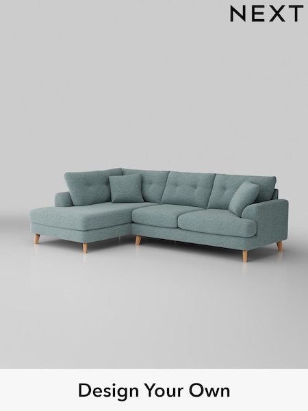 Chunky Chenille/Light Teal Green Parker Buttoned Back (W42307) | £2,325