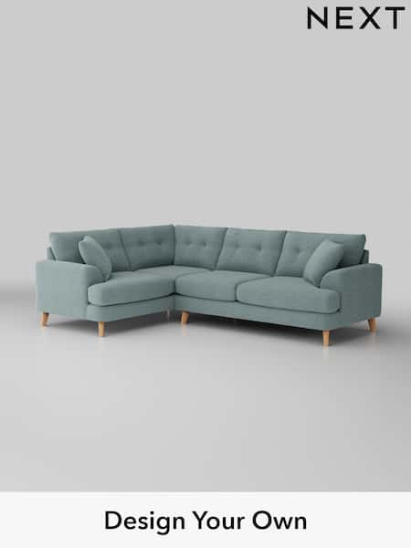 Chunky Chenille/Light Teal Green Parker Buttoned Back (W42307) | £2,375
