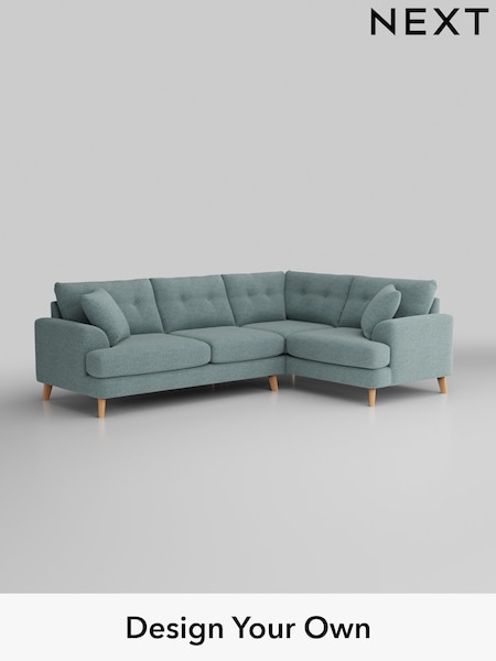 Chunky Chenille/Light Teal Green Parker Buttoned Back (W42307) | £2,375