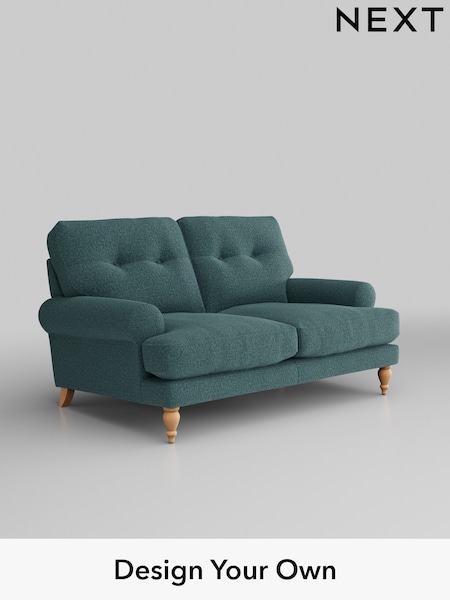 Chunky Chenille/Mid Teal Green Erin Buttoned Back Deep Relaxed Sit (W42308) | £1,225