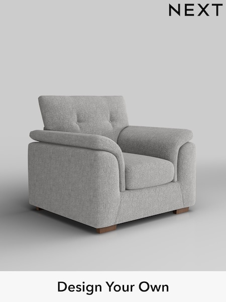Chunky Chenille/Light Grey Hayden Buttoned Back (W42320) | £750