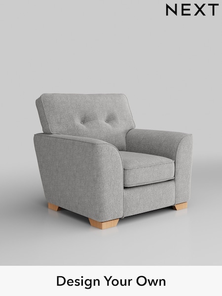 Chunky Chenille/Light Grey Stamford Buttoned Back (W42328) | £799
