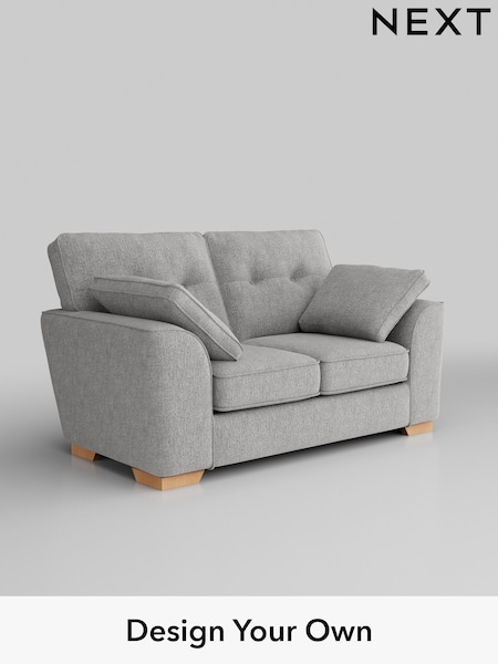 Chunky Chenille/Light Grey Stamford Buttoned Back (W42328) | £1,099