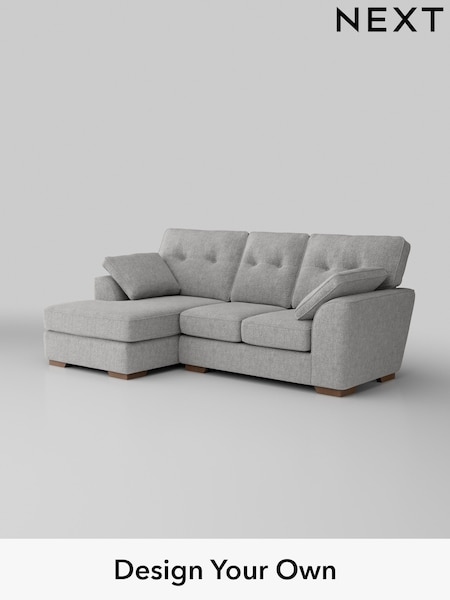 Chunky Chenille/Light Grey Stamford Buttoned Back (W42328) | £1,775