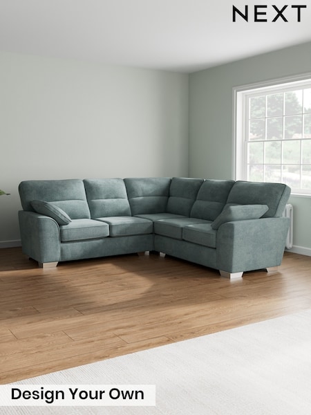 Chunky Chenille/Light Teal Green Stamford Highback (W42332) | £2,425