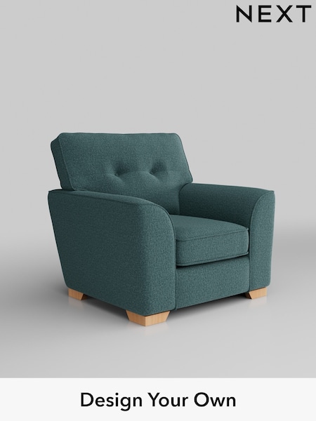 Chunky Chenille/Mid Teal Green Stamford Buttoned Back (W42342) | £799