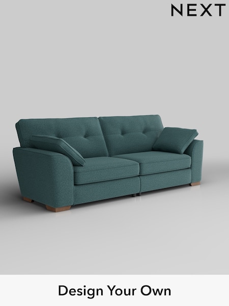 Chunky Chenille/Mid Teal Green Stamford Buttoned Back (W42342) | £1,399