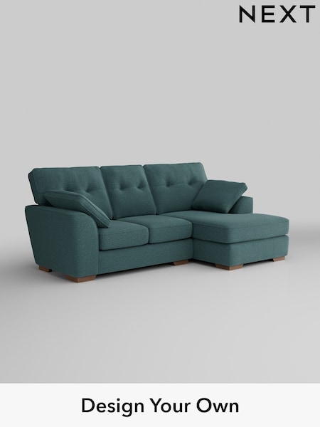 Chunky Chenille/Mid Teal Green Stamford Buttoned Back (W42342) | £1,775