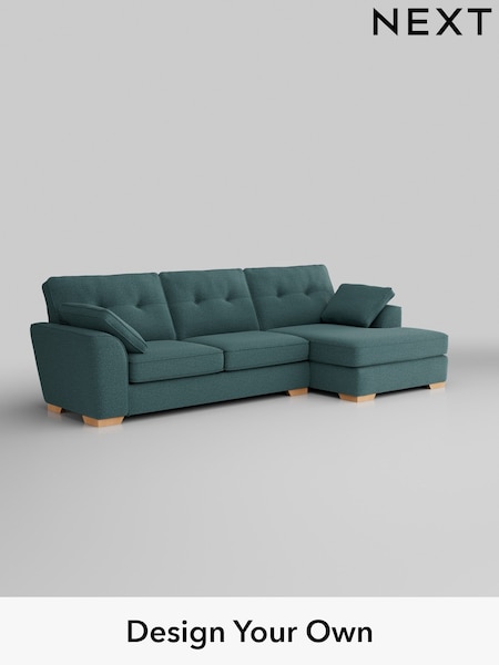 Chunky Chenille/Mid Teal Green Stamford Buttoned Back (W42342) | £2,025