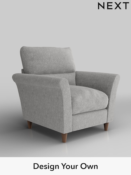 Chunky Chenille/Light Grey Hartley Highback Relaxed Sit (W42367) | £875