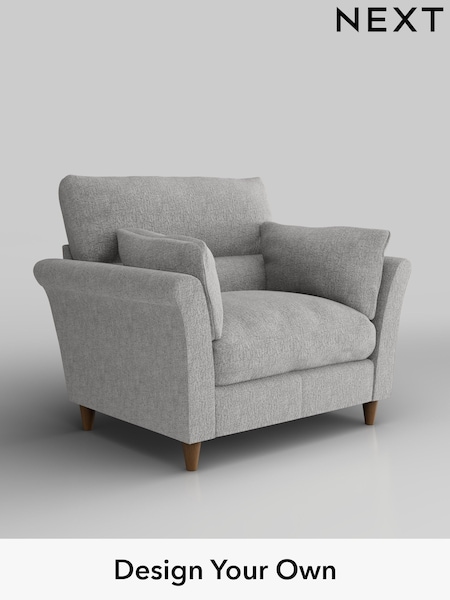 Chunky Chenille/Light Grey Hartley Highback Relaxed Sit (W42367) | £975