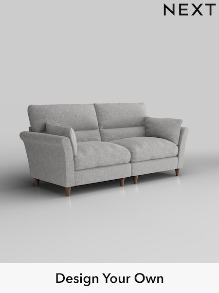 Chunky Chenille/Light Grey Hartley Highback Relaxed Sit (W42367) | £1,425