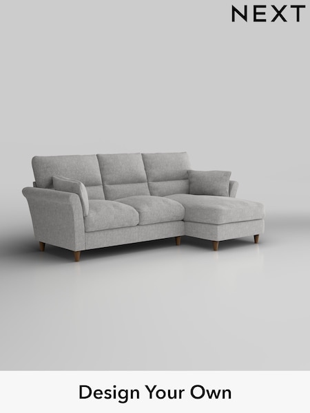 Chunky Chenille/Light Grey Hartley Highback Relaxed Sit (W42367) | £1,950