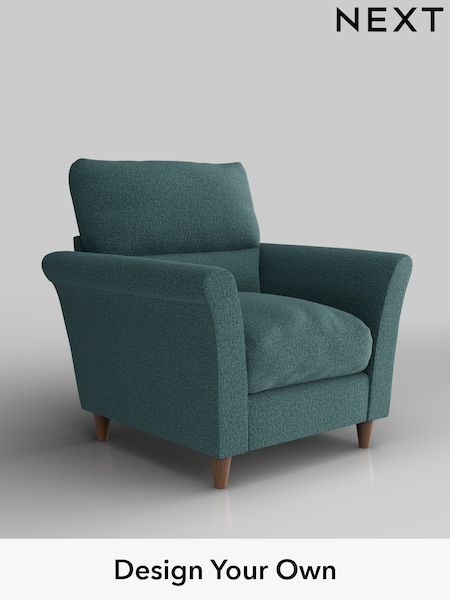 Chunky Chenille/Mid Teal Green Hartley Highback Relaxed Sit (W42368) | £875