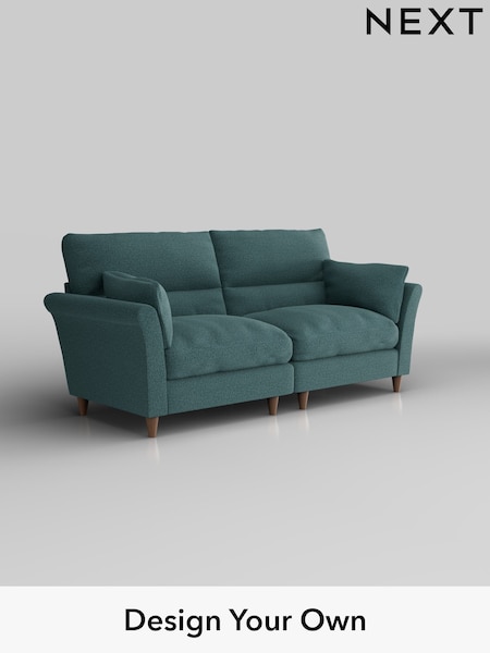 Chunky Chenille/Mid Teal Green Hartley Highback Relaxed Sit (W42368) | £1,425