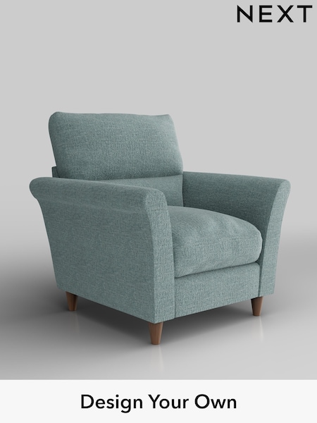 Chunky Chenille/Light Teal Green Hartley Highback Relaxed Sit (W42371) | £875
