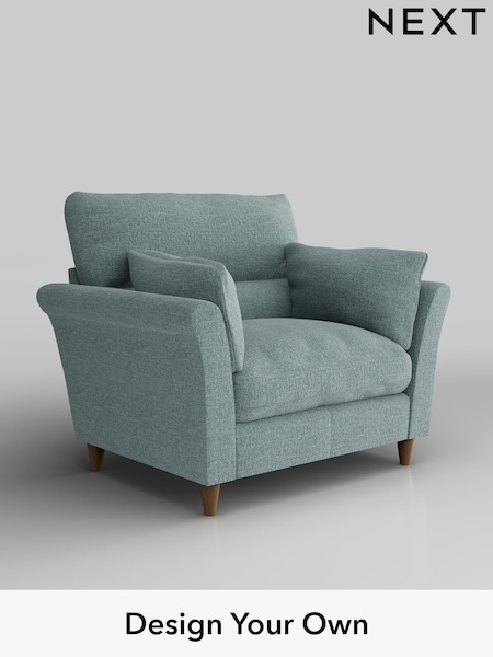 Chunky Chenille/Light Teal Green Hartley Highback Relaxed Sit (W42371) | £975