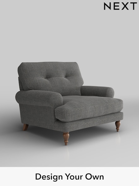 Chunky Texture/Dark Grey Erin Buttoned Back Deep Relaxed Sit (W42390) | £925