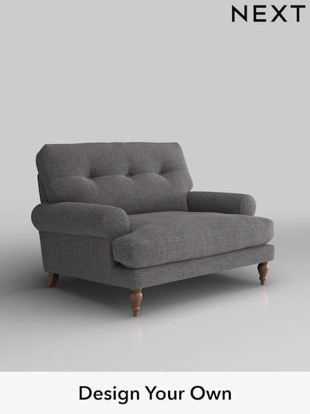 Chunky Texture/Dark Grey Erin Buttoned Back Deep Relaxed Sit (W42390) | £1,025