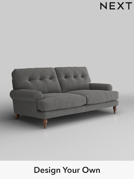 Chunky Texture/Dark Grey Erin Buttoned Back Deep Relaxed Sit (W42390) | £1,325