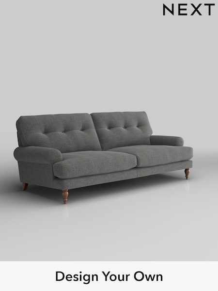 Chunky Texture/Dark Grey Erin Buttoned Back Deep Relaxed Sit (W42390) | £1,425