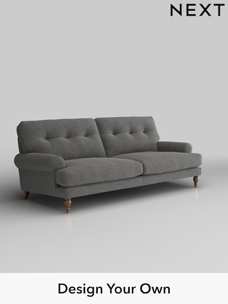 Chunky Texture/Dark Grey Erin Buttoned Back Deep Sit (W42408) | £1,375