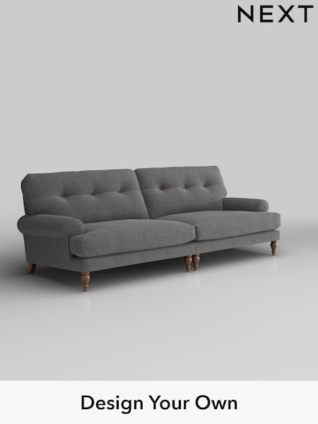 Chunky Texture/Dark Grey Erin Buttoned Back Deep Sit (W42408) | £1,475