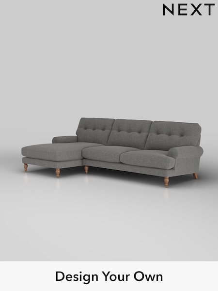 Chunky Texture/Dark Grey Erin Buttoned Back Deep Sit (W42408) | £1,975