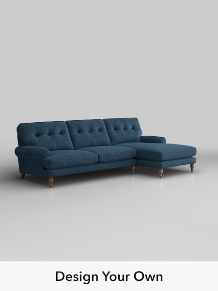 Cotswold Chenille/Dark Blue Erin Buttoned Back Deep Relaxed Sit (W42419) | £2,025
