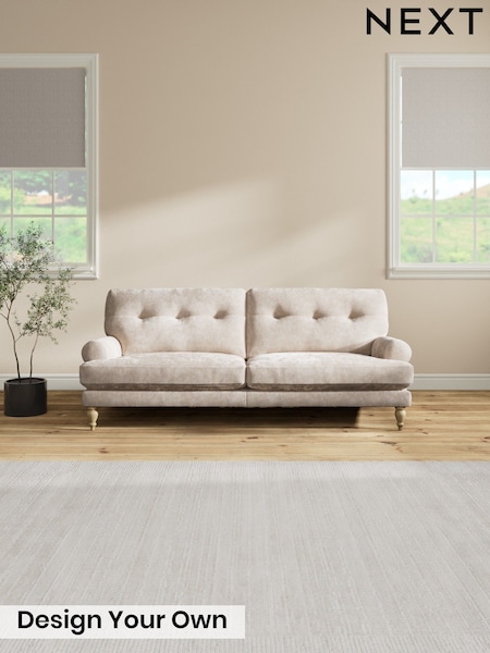 Distressed Velour/Mid Natural - Erin Buttoned Back Deep Relaxed Sit
