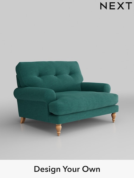 Fine Chenille Easy Clean/Dark Juniper Green Erin Buttoned Back Deep Relaxed Sit (W42450) | £1,025