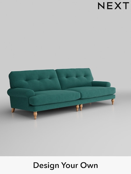 Fine Chenille Easy Clean/Dark Juniper Green Erin Buttoned Back Deep Relaxed Sit (W42450) | £1,525
