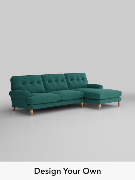 Fine Chenille Easy Clean/Dark Juniper Green Erin Buttoned Back Deep Relaxed Sit (W42450) | £2,025