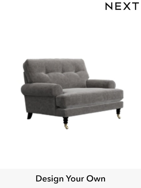 Distressed Velour/French Grey Erin Buttoned Back Deep Sit (W42451) | £975