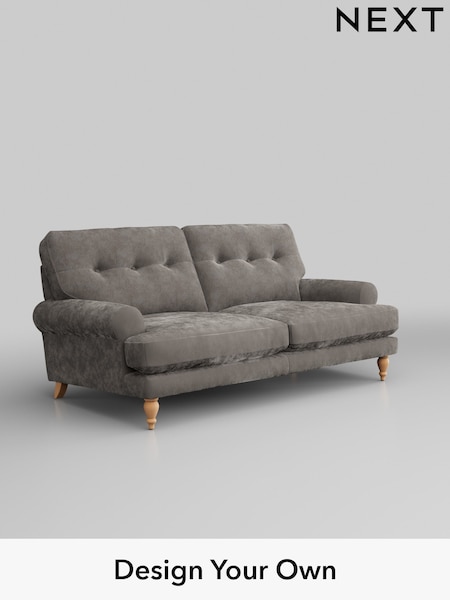 Distressed Velour/French Grey Erin Buttoned Back Deep Sit (W42451) | £1,275