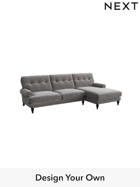 Distressed Velour/French Grey Erin Buttoned Back Deep Sit (W42451) | £1,975